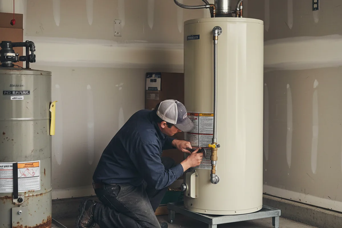 Water heater and shutoff valve replacement in Dannemora